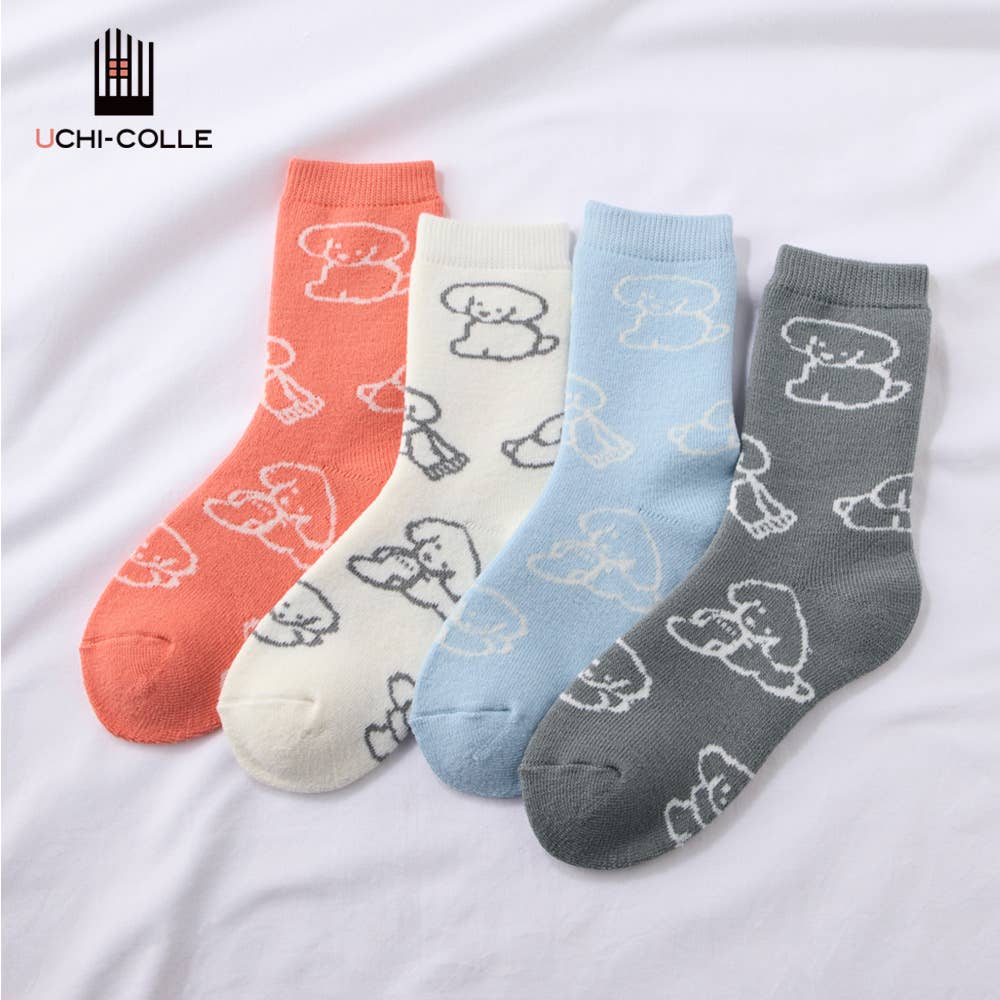 【てらおかなつみコラボ】たれみみ犬ふわふわルームソックス【くつしたの日対象】